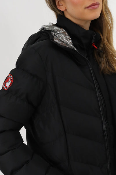 Canada Weather Gear Quilted Puffer Double Zip Bomber Jacket - Black - Womens Bomber Jackets - Canada Weather Gear
