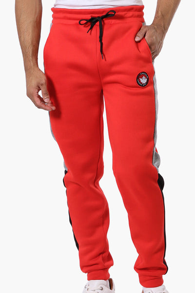 Canada Weather Gear Side Stripe Colour Block Joggers - Red - Mens Joggers & Sweatpants - Canada Weather Gear