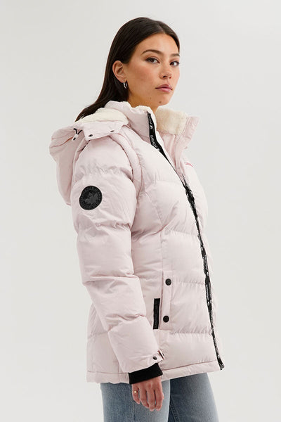 Canada Weather Gear Zip Off Sleeve Parka Jacket - Blush - Womens Parka Jackets - Canada Weather Gear