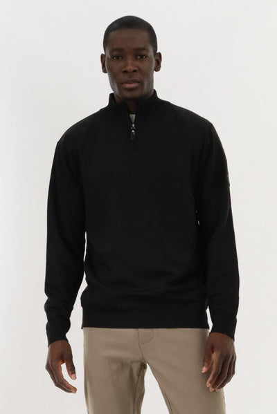 Canada Weather Gear 1/4 Zip Pullover Sweater - Black - Mens Pullover Sweaters - Canada Weather Gear