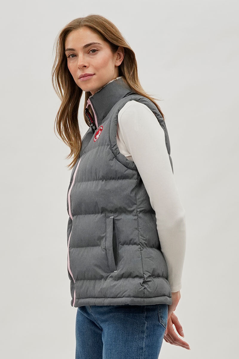 Canada Weather Gear Fleece Lined Collar Puffer Vest - Grey