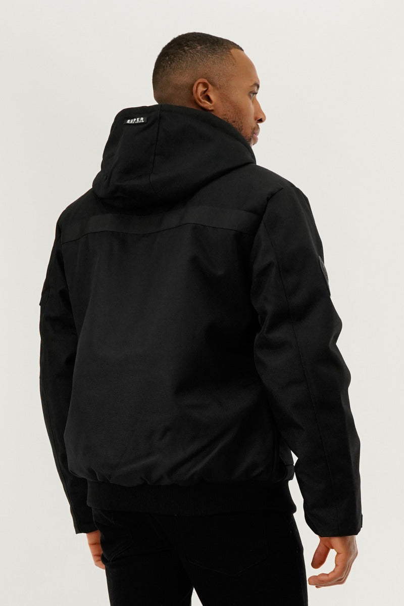 Thermal-Foil Lining Bomber Jacket - Black