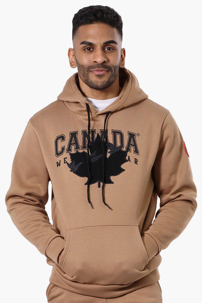 Canada Weather Gear Chest Logo Hoodie - Brown - Mens Hoodies & Sweatshirts - Canada Weather Gear