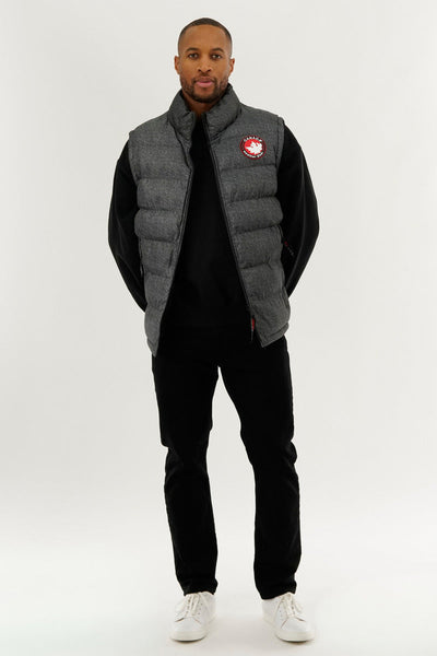 Canada Weather Gear Basic Puffer Vest - Grey - Mens Vests - Canada Weather Gear