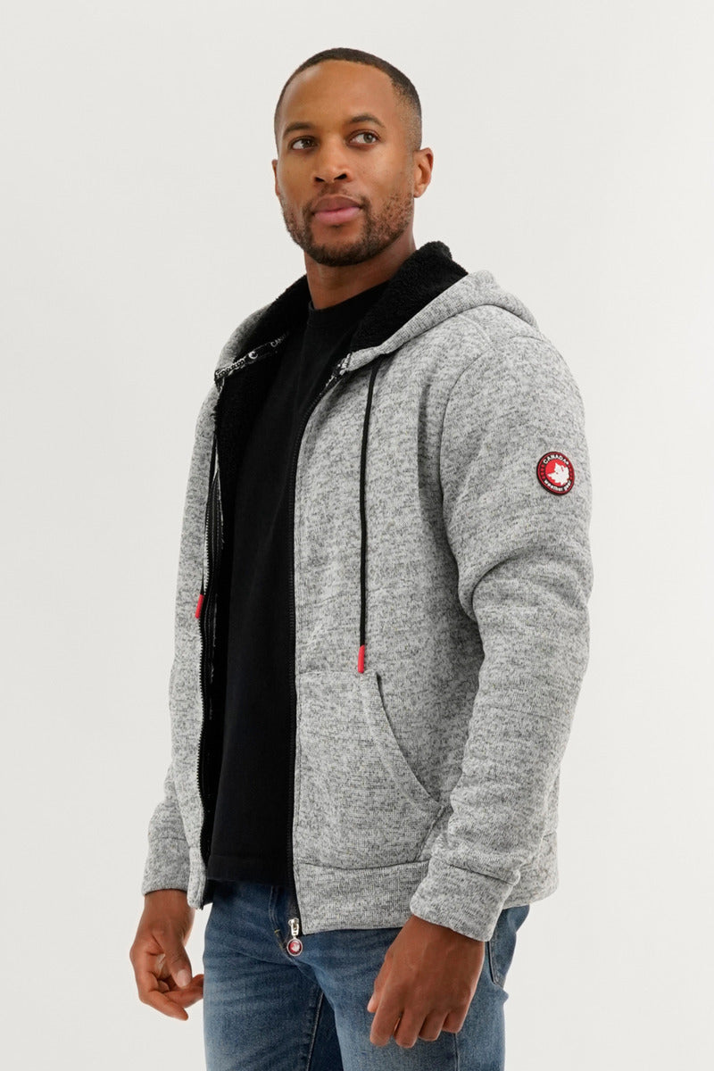 Canada Weather Gear Sherpa Lined Lightweight Jacket - Grey - Mens Lightweight Jackets - Canada Weather Gear