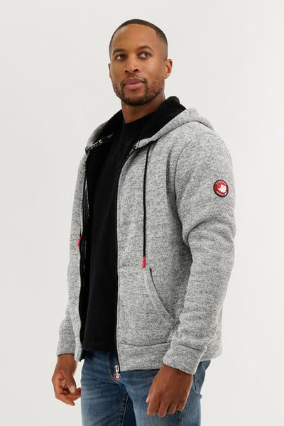 Canada Weather Gear Sherpa Lined Lightweight Jacket - Grey - Mens Lightweight Jackets - Canada Weather Gear