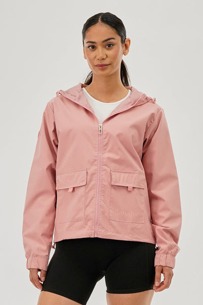 Canada Weather Gear Cropped Coated Microfibre Lightweight Jacket - Pink - Womens Lightweight Jackets - Canada Weather Gear