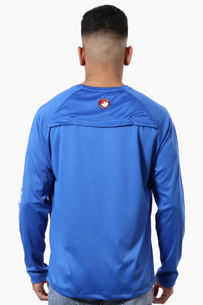 Canada Weather Gear Athletic Chest Logo Long Sleeve Top - Blue - Mens Long Sleeve Tops - Canada Weather Gear