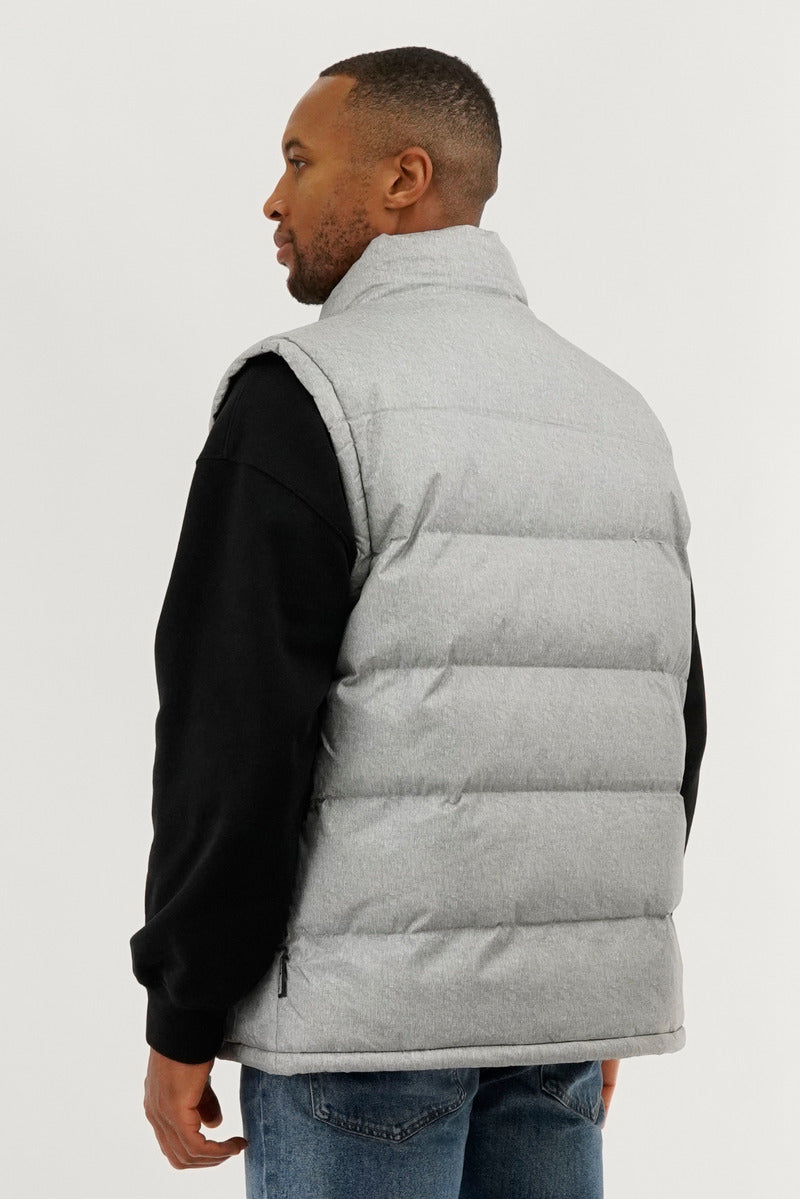 Super Triple Goose Double Pocket Bubble Vest - Grey - Mens Vests - Canada Weather Gear