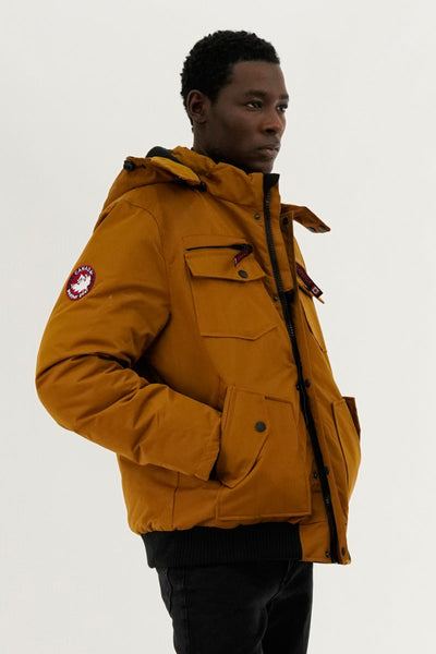 Canada Weather Gear Puffer Bomber Jacket - Caramel - Mens Bomber Jackets - Canada Weather Gear