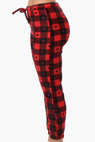 Canada Weather Gear Plaid Fleece Pajama Bottoms - Red - Womens Pajamas - Canada Weather Gear