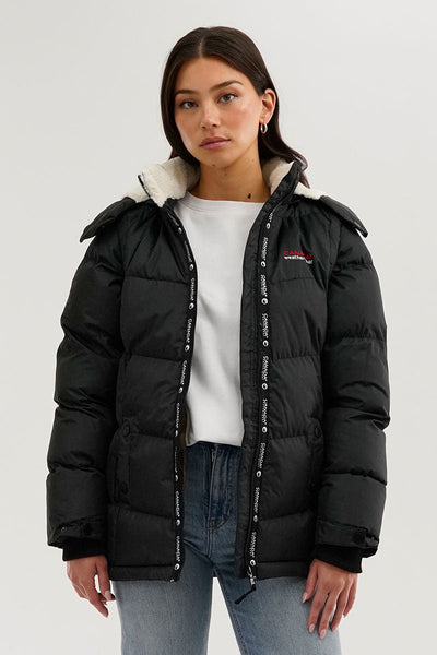 Canada Weather Gear Zip Off Sleeve Parka Jacket - Black - Womens Parka Jackets - Canada Weather Gear