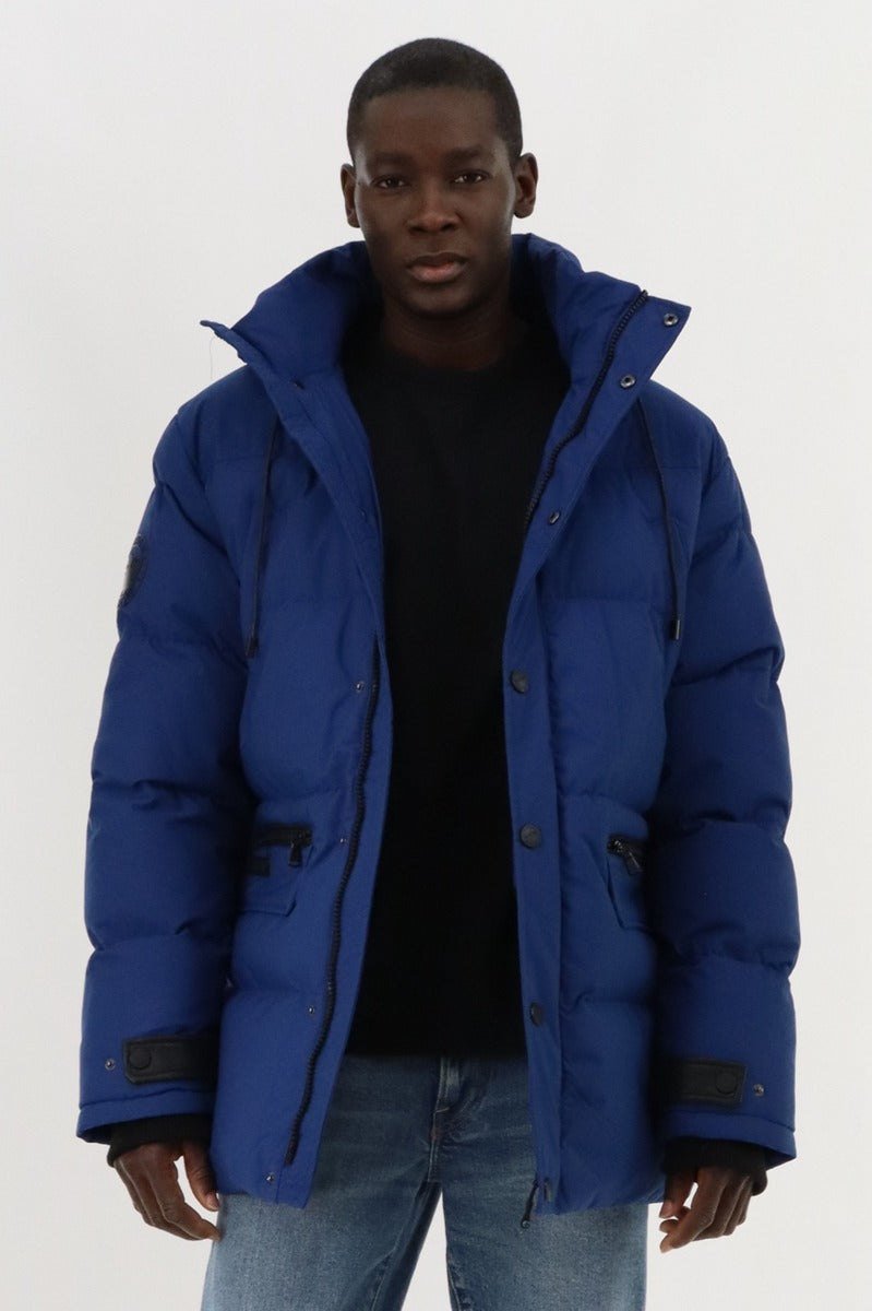 Canada Weather Gear Hip Length Parka Jacket - Blue - Mens Parka Jackets - Canada Weather Gear