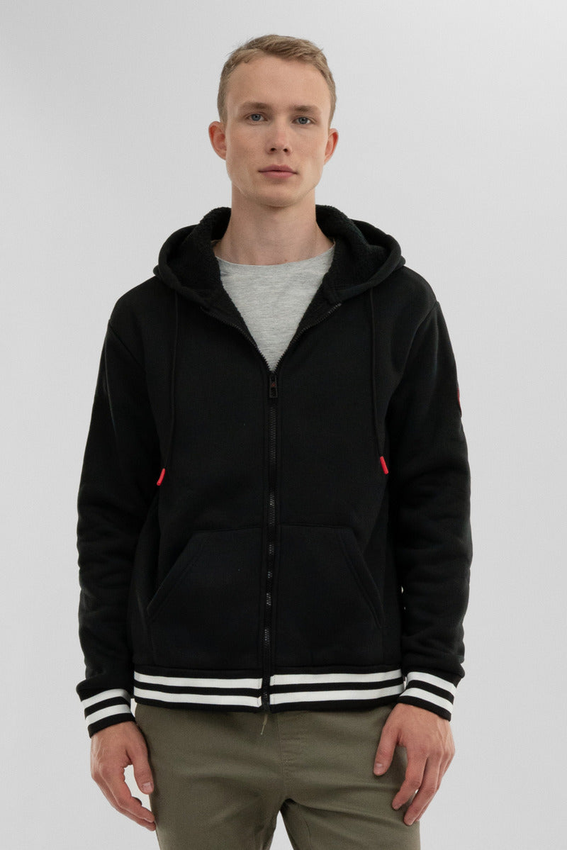Canada Weather Gear Fleece Lined Zip Up Hoodie - Black