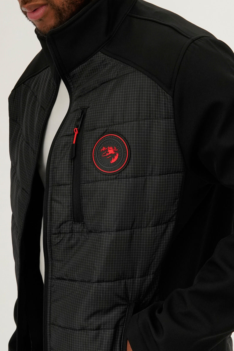 Super Triple Goose Quilted Colour Block Lightweight Jacket - Black - Mens Lightweight Jackets - Canada Weather Gear