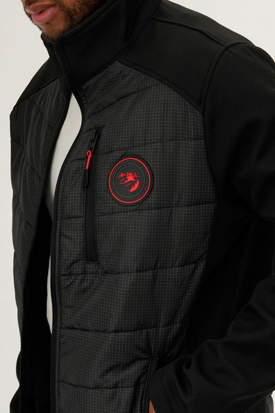 Super Triple Goose Quilted Colour Block Lightweight Jacket - Black - Mens Lightweight Jackets - Canada Weather Gear
