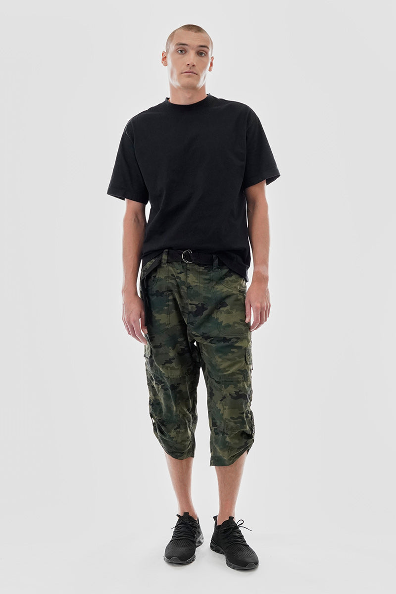 Canada Weather Gear Belted Camo Print Cargo Shorts - Olive - Mens Shorts & Capris - Canada Weather Gear