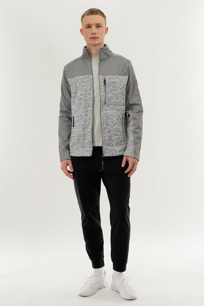 Canada Weather Gear Fleece Lightweight Jacket - Grey - Mens Lightweight Jackets - Canada Weather Gear