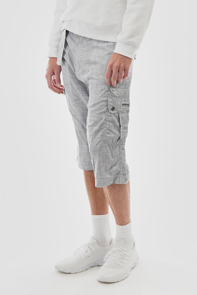 Essentials Super Triple Goose Belted Patterned Cargo Shorts - Grey - Mens Shorts & Capris - Canada Weather Gear