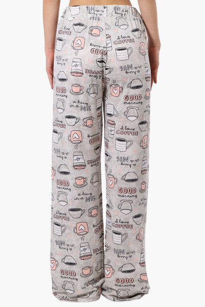 Canada Weather Gear Coffee Pattern Wide Leg Pajama Pants - Grey - Womens Pajamas - Canada Weather Gear