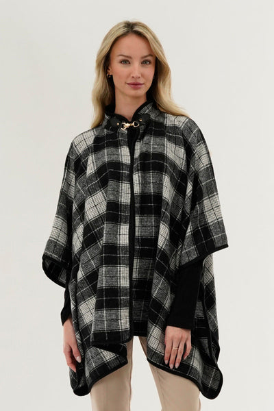 Canada Weather Gear Tartan Plaid Poncho - Black - Womens Ponchos - Canada Weather Gear