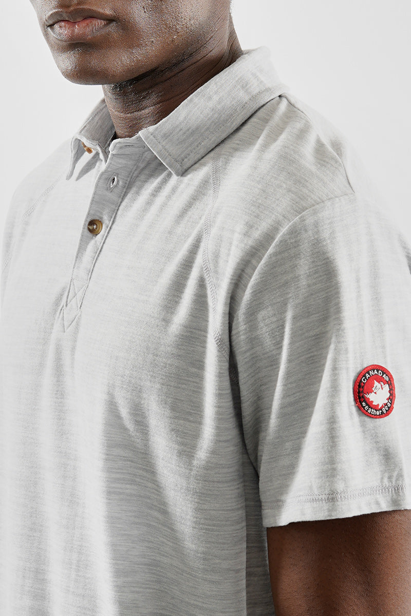 Canada Weather Gear Basic Solid Polo Shirt - Grey - Mens Polo Shirts - Canada Weather Gear