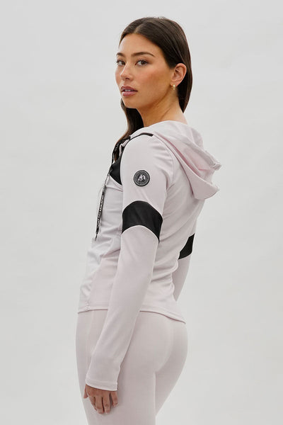 Super Triple Goose Zip Up Mesh Detail Hoodie - Blush - Womens Hoodies & Sweatshirts - Canada Weather Gear