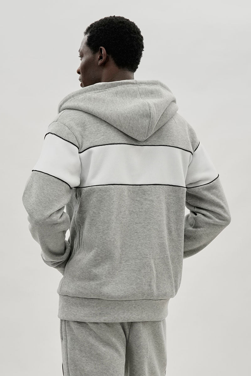 Super Triple Goose Colour Block Zip Up Hoodie - Grey