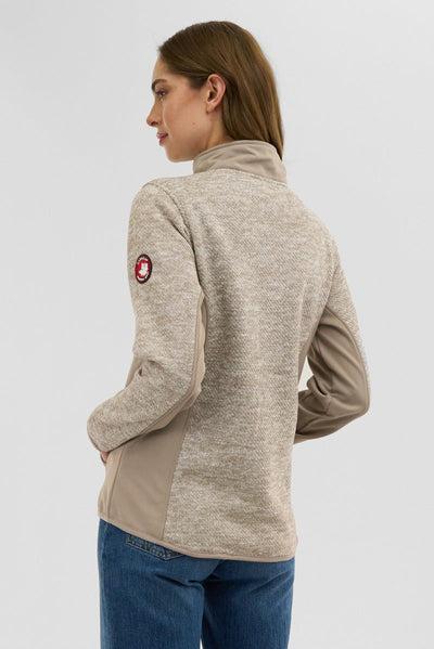 Canada Weather Gear Fleece Zip Up Lightweight Jacket - Cream - Womens Lightweight Jackets - Canada Weather Gear