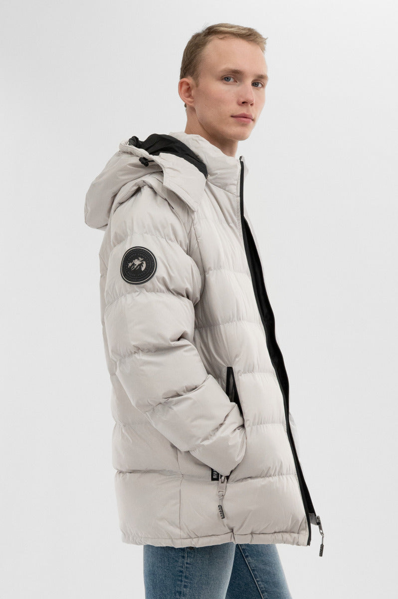 Super Triple Goose Zip Off Sleeve Bomber Jacket - Stone