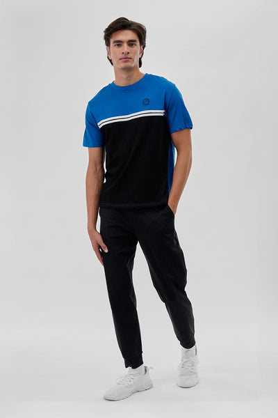 Canada Weather Gear Striped Colour Block Tee - Blue - Mens Tees & Tank Tops - Canada Weather Gear