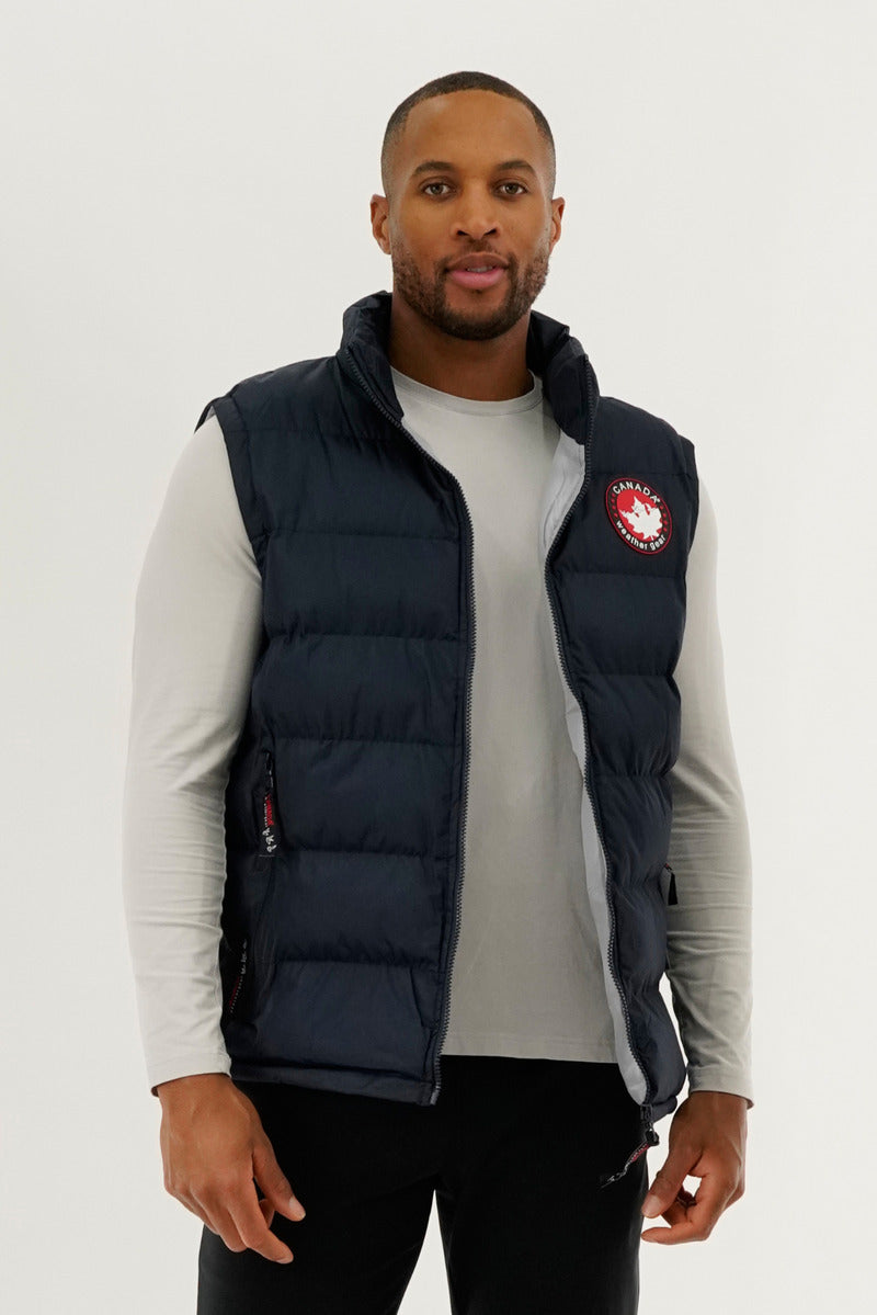 Canada Weather Gear Basic Puffer Vest - Navy - Mens Vests - Canada Weather Gear