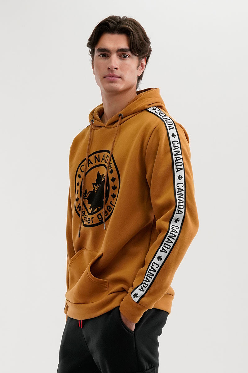 Canada Weather Gear Logo Tape Fleece Hoodie - Camel