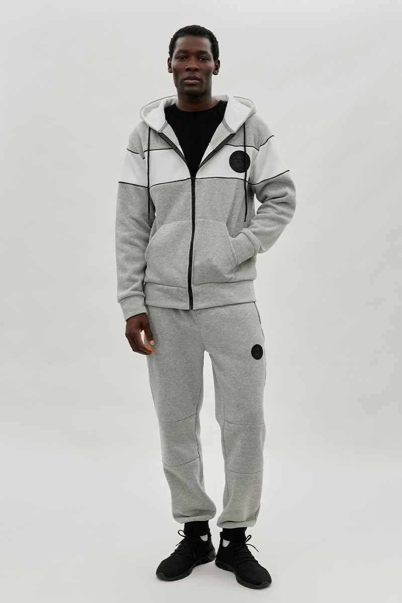 Super Triple Goose Basic Zipper Pocket Joggers - Grey