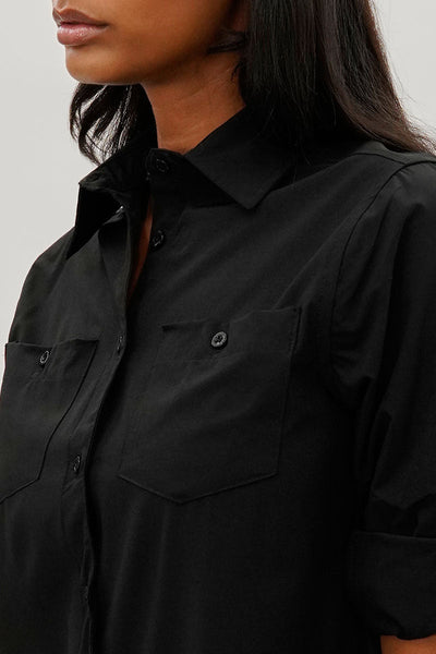 Canada Weather Gear Button Up Utility Shirt - Black - Womens Shirts & Blouses - Canada Weather Gear