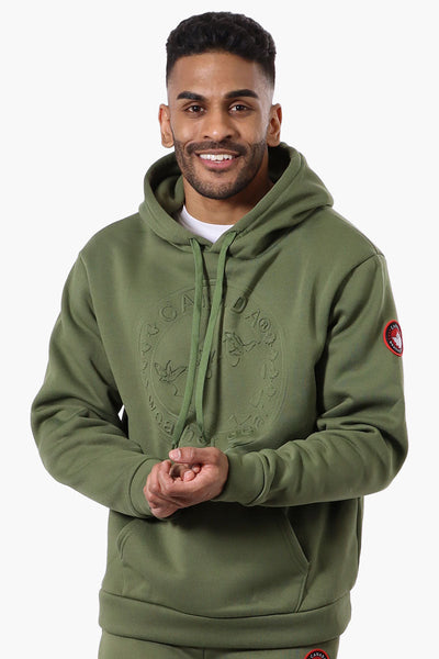 Canada Weather Gear Solid Embossed Logo Hoodie - Olive - Mens Hoodies & Sweatshirts - Canada Weather Gear