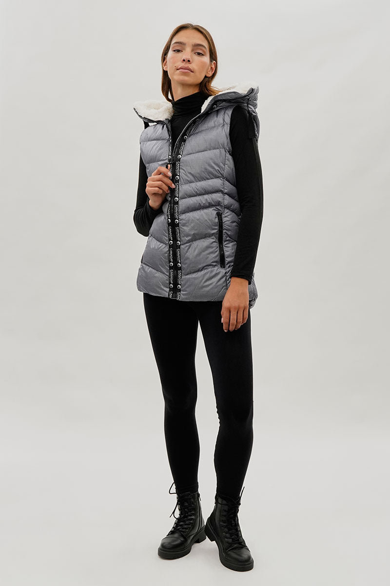 Canada Weather Gear Zip Off Sleeve Bomber Jacket - Grey - Womens Bomber Jackets - Canada Weather Gear