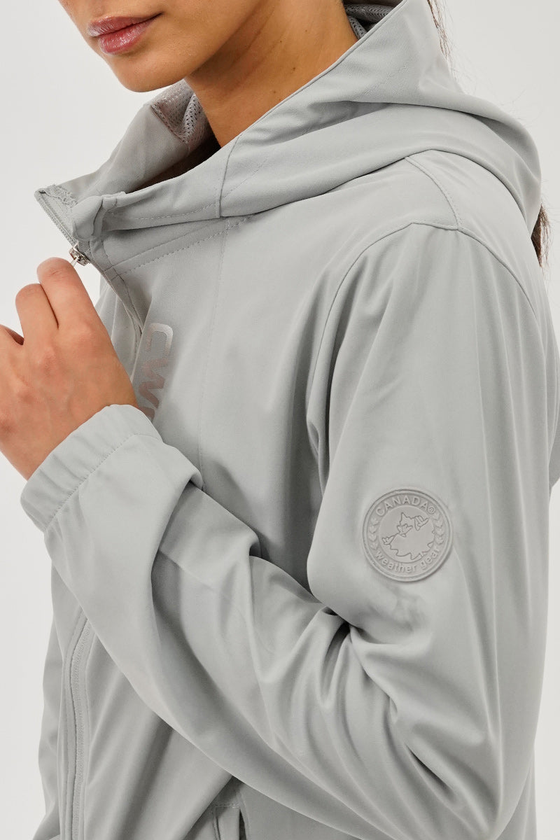 Canada Weather Gear Hooded Zip Up Lightweight Jacket - Grey - Womens Lightweight Jackets - Canada Weather Gear