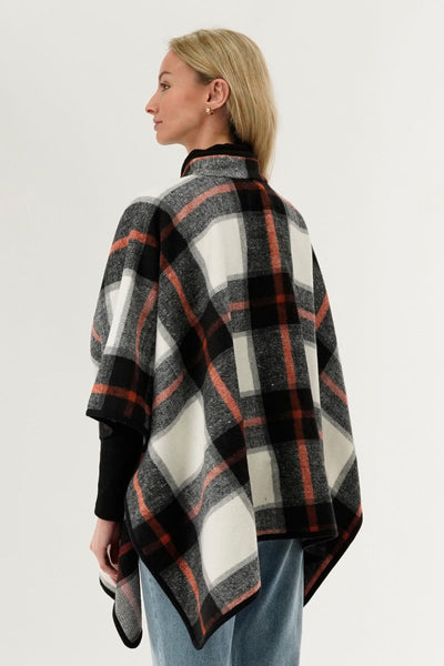 Canada Weather Gear Plaid Poncho - Black - Womens Ponchos - Canada Weather Gear