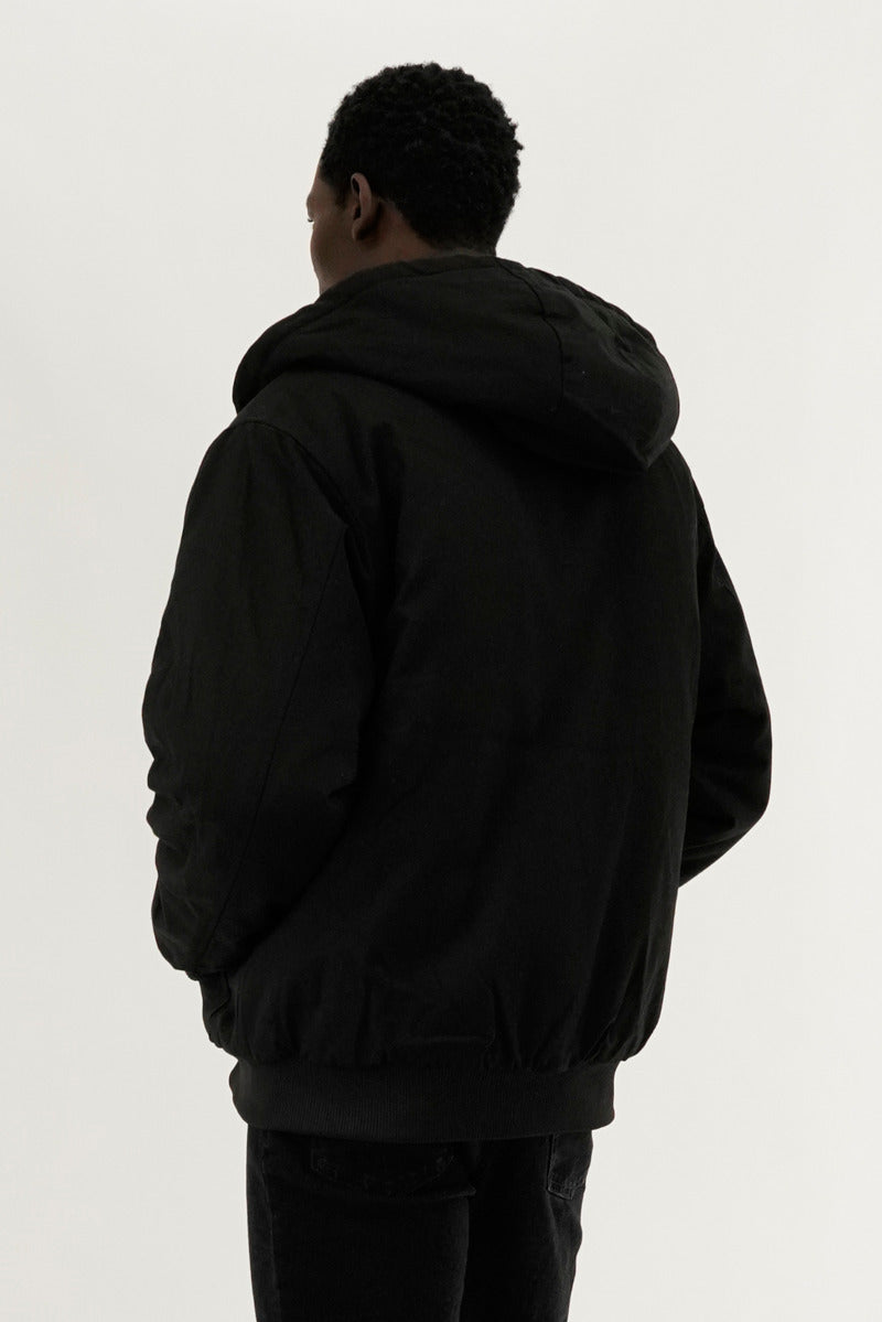 Canada Work Gear Sherpa Lined Bomber Jacket - Black - Mens Bomber Jackets - Canada Weather Gear