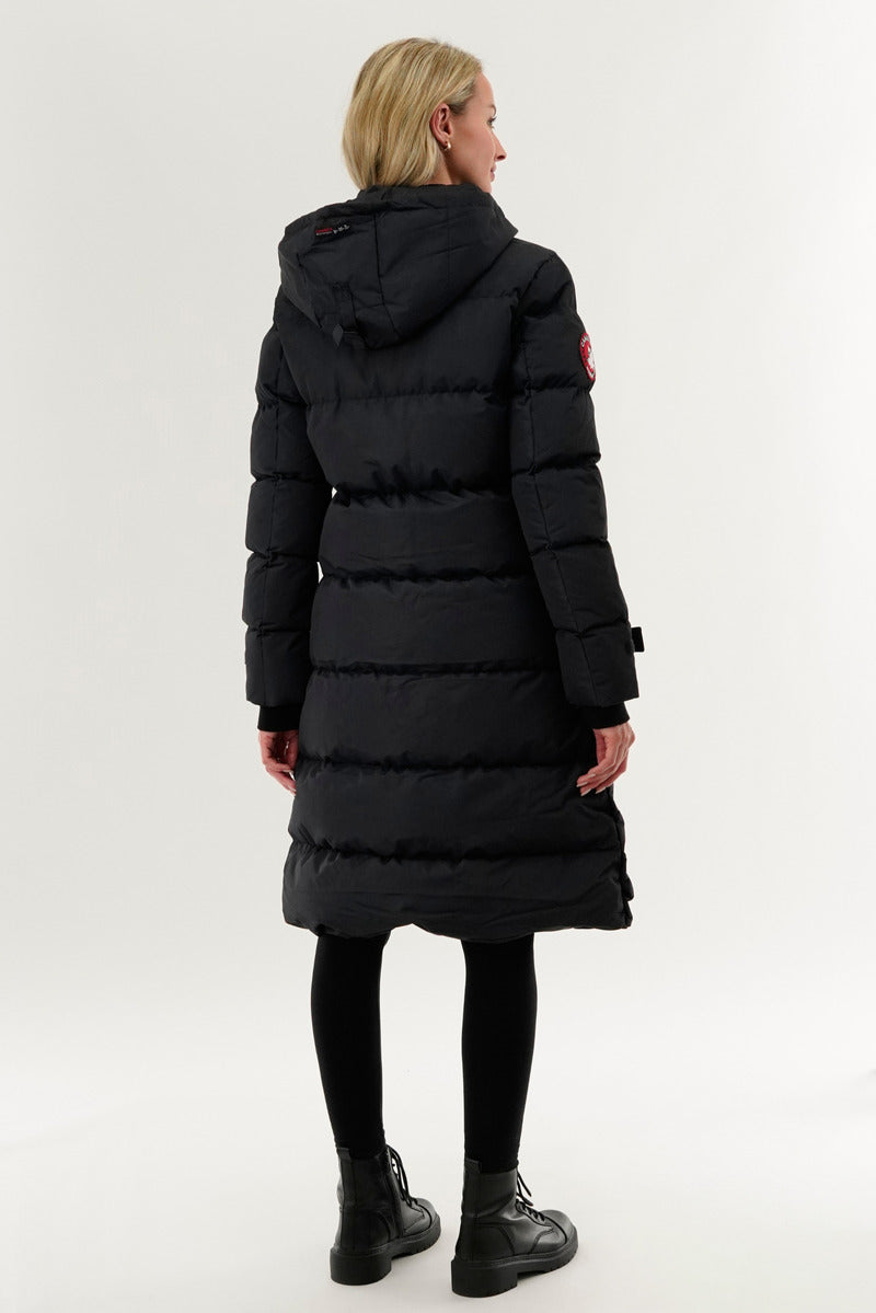 Canada Weather Gear Quilted Maxi Parka Jacket - Navy - Womens Parka Jackets - Canada Weather Gear