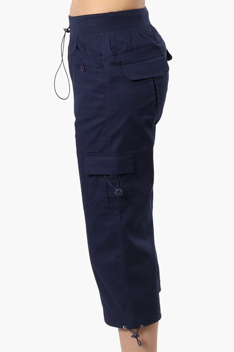 Canada Weather Gear Bungee Waist Cargo Capris - Navy - Womens Shorts & Capris - Canada Weather Gear