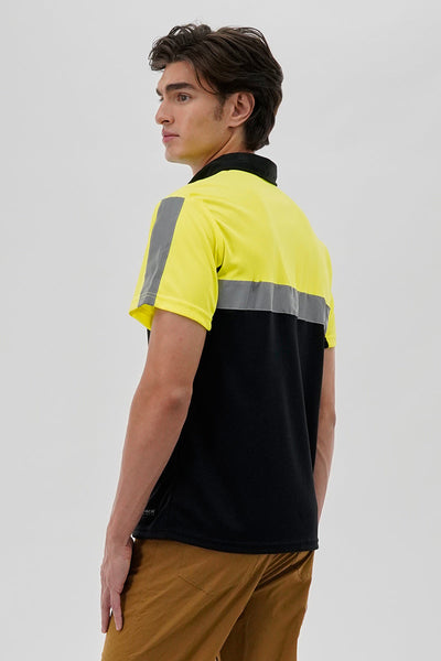 Canada Work Gear Hi-Vis Short Sleeve Polo Shirt - Yellow - Mens Polo Shirts - Canada Weather Gear