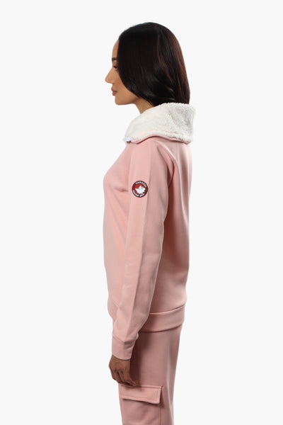 Canada Weather Gear Solid Half Zip Sweatshirt - Pink - Womens Hoodies & Sweatshirts - Canada Weather Gear