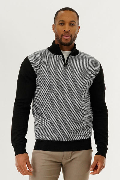 Canada Weather Gear 1/4 Zip Pullover Sweater - Grey - Mens Pullover Sweaters - Canada Weather Gear