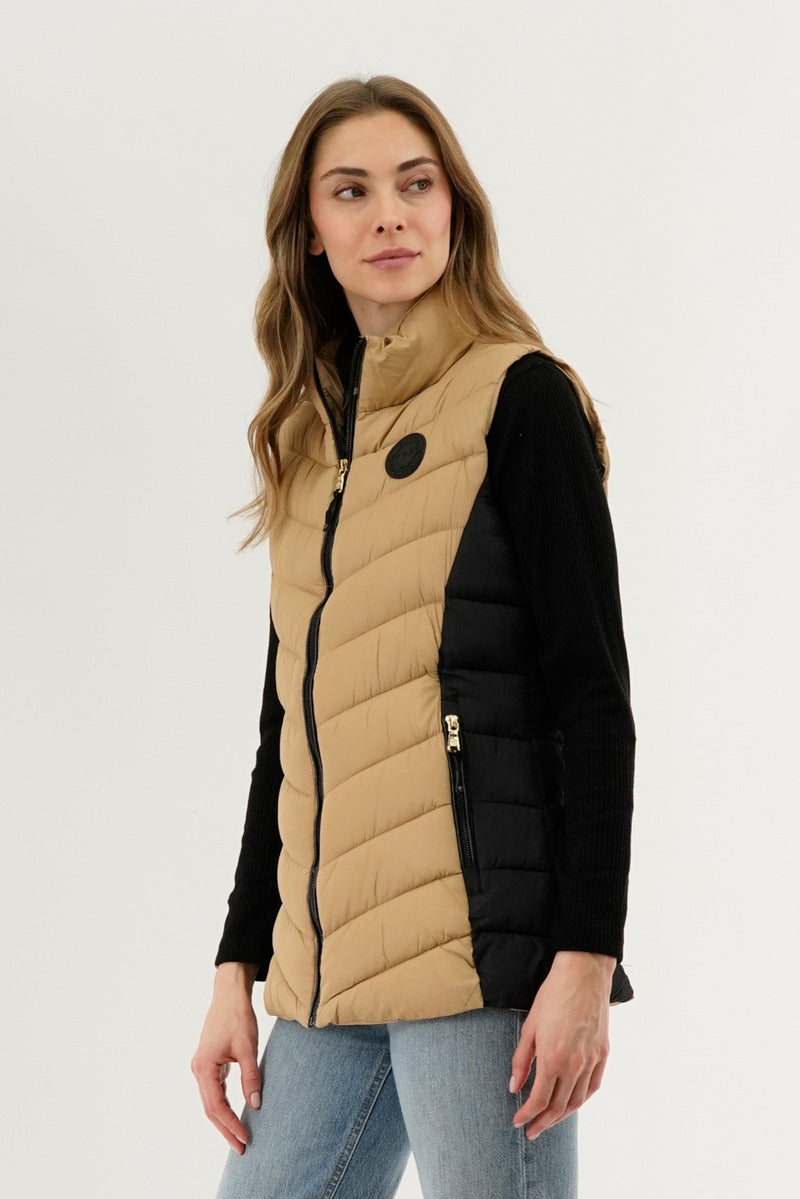 Canada Weather Gear Chevron Quilted Vest - Camel