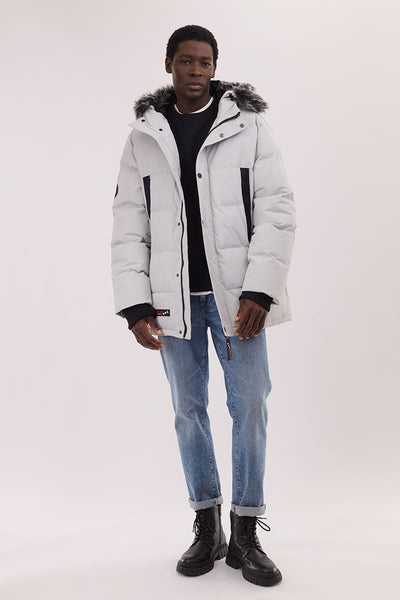 Canada Weather Gear Faux Fur Trim Puffer Parka Jacket - Stone