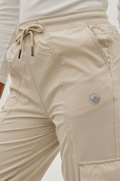 Canada Weather Gear Tie Waist Cargo Joggers - Beige - Womens Joggers & Sweatpants - Canada Weather Gear