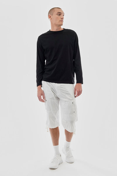 Essentials Super Triple Goose Striped Belted Cargo Shorts - White - Mens Shorts & Capris - Canada Weather Gear