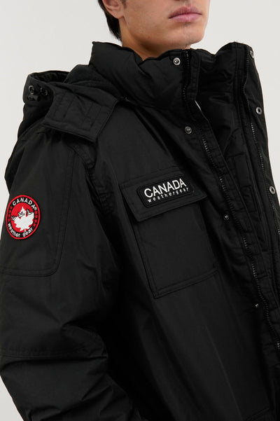 Canada Weather Gear Faux Fur Lined Arctic Parka Jacket - Black - Mens Parka Jackets - Canada Weather Gear
